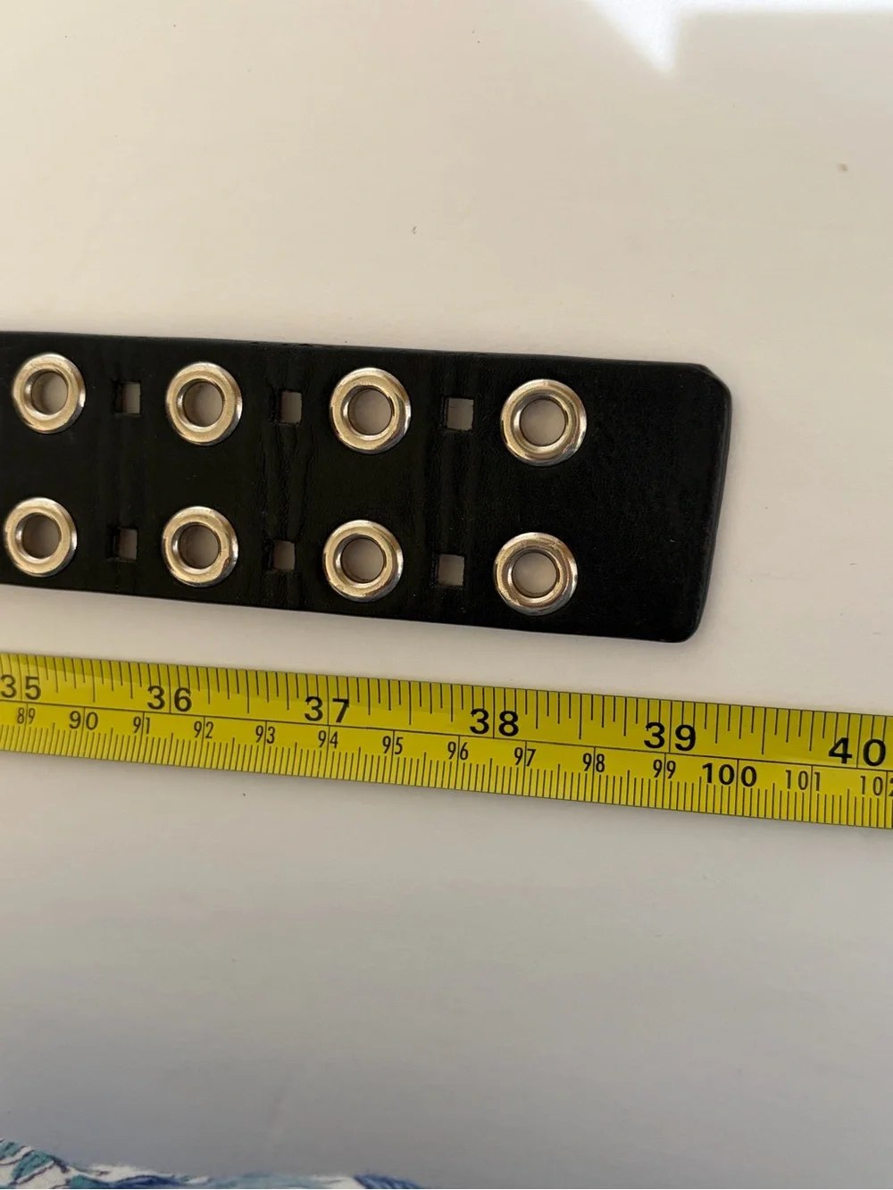 Steve Madden Fashion Double Grommet Belt Unisex Black Silver Punk Goth Rocker